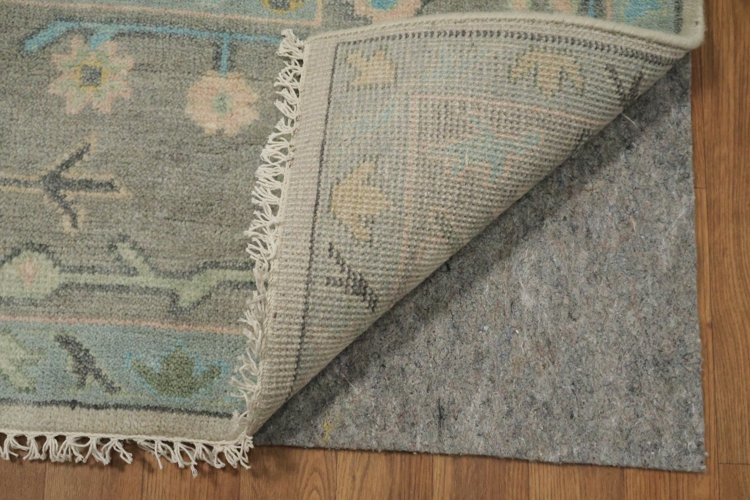 Elegant Pastel Muted Peach Oushak Wool Area Rug 8' x 10'