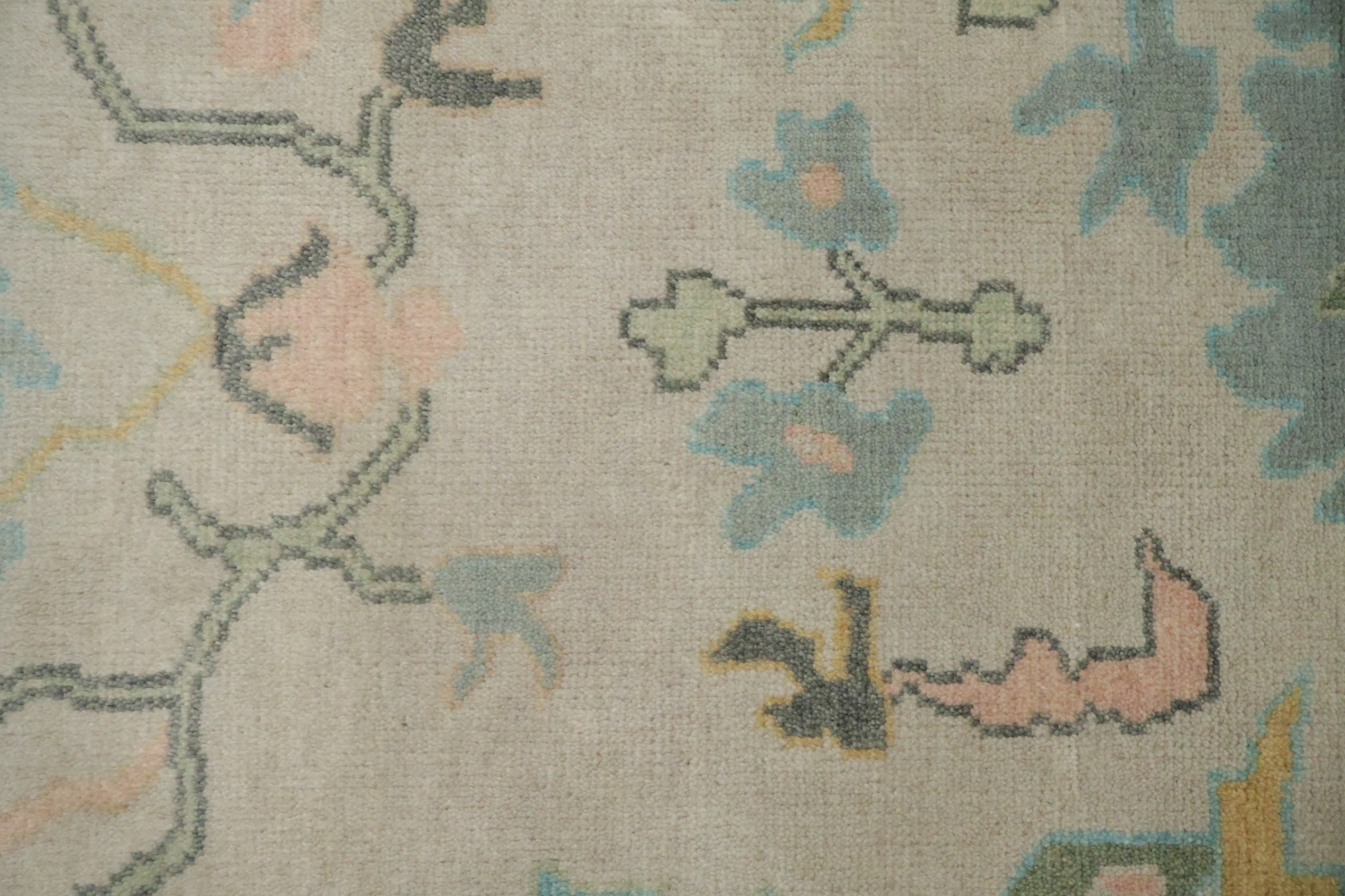 Elegant Pastel Muted Peach Oushak Wool Area Rug 8' x 10'