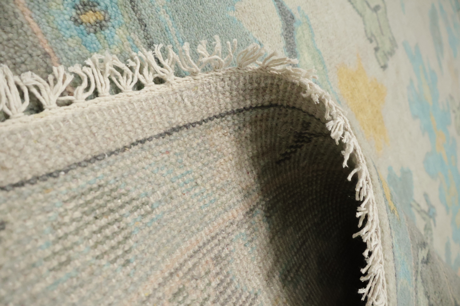 Elegant Pastel Muted Peach Oushak Wool Area Rug 8' x 10'