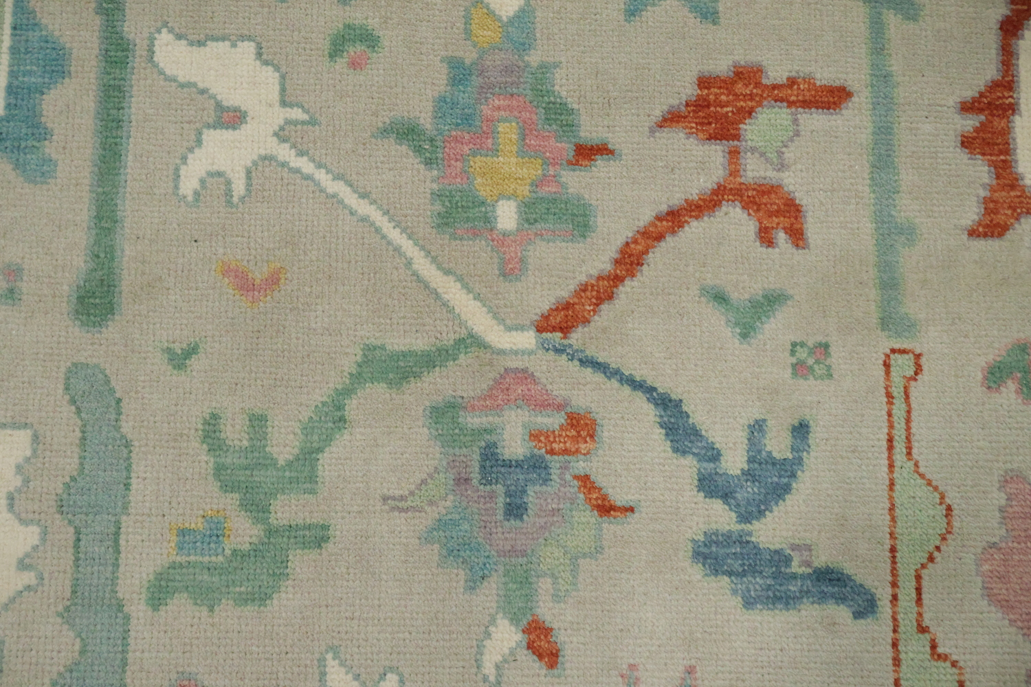 Grey and Blue 8x10 Oushak Traditional Rug, Hand-Knotted Wool Pile