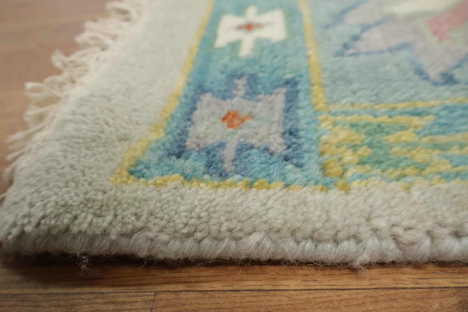 Grey and Blue 8x10 Oushak Traditional Rug, Hand-Knotted Wool Pile