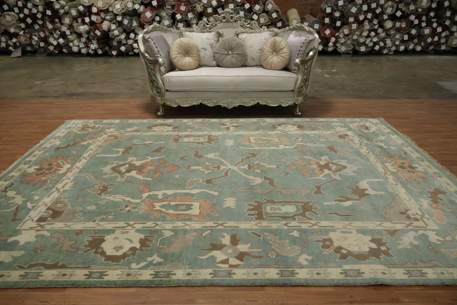 Traditional Oushak Hand Made Wool Living Room Rug 9x12
