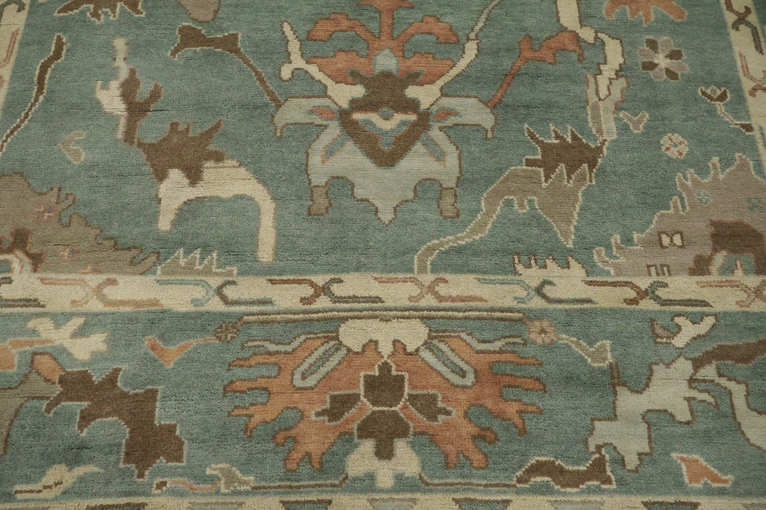 Traditional Oushak Hand Made Wool Living Room Rug 9x12