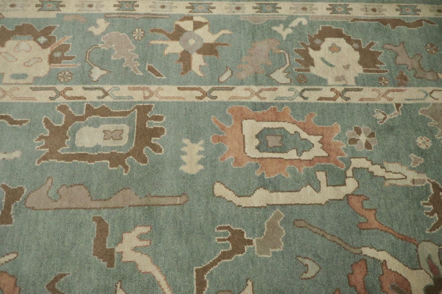 Traditional Oushak Hand Made Wool Living Room Rug 9x12