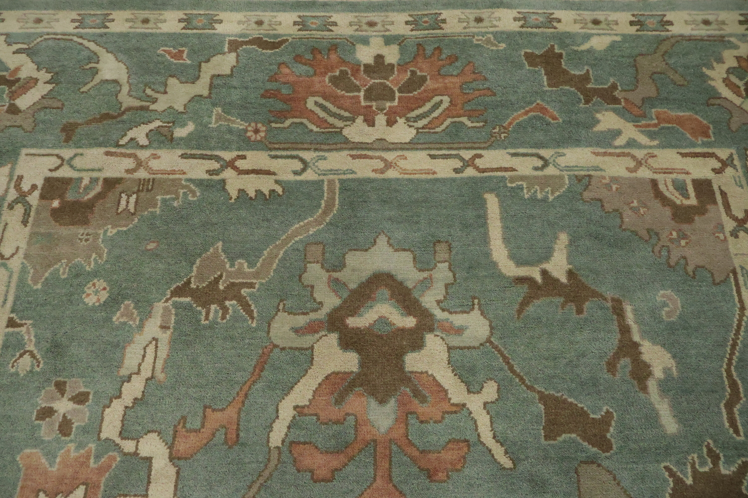 Traditional Oushak Hand Made Wool Living Room Rug 9x12