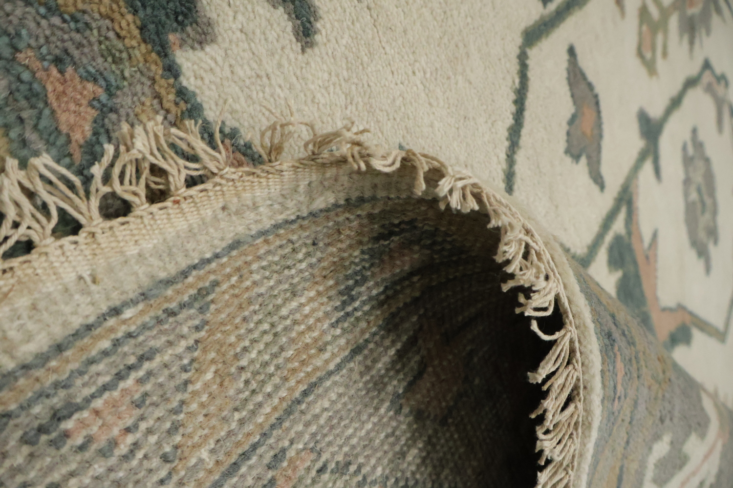 9' x 12' Oushak Living Room Area Rug in Soft Earthy Tones for Living Room