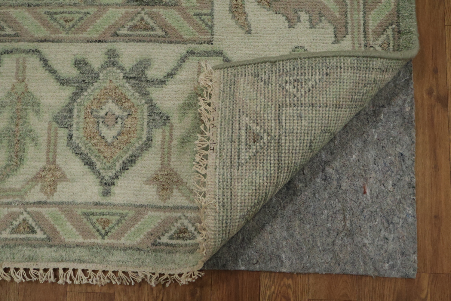 Traditional Green Oushak Wool Living Room Rug 9' x 12'