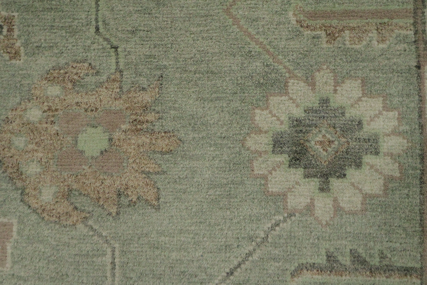 Traditional Green Oushak Wool Living Room Rug 9' x 12'