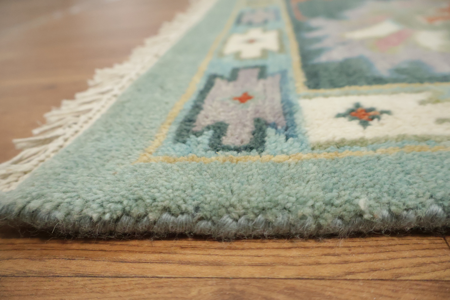 Elegant Blue Oushak Living Room Rug with Abstract Patterns 9' x 12'
