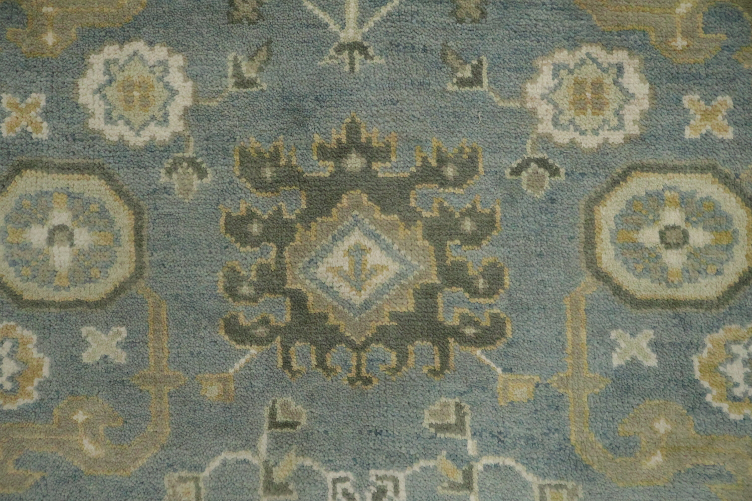 Elegant Stone Blue All-Over Oushak Oriental Living Room Rug 8'x 10'