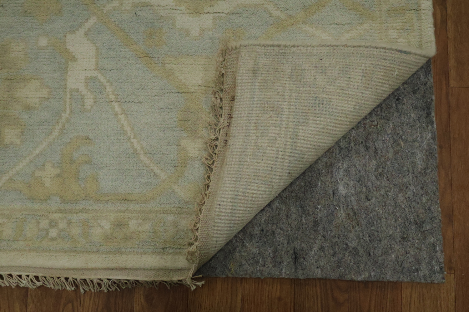 Traditional Oushak Hand Made Ivory and Blue Rug 9x12