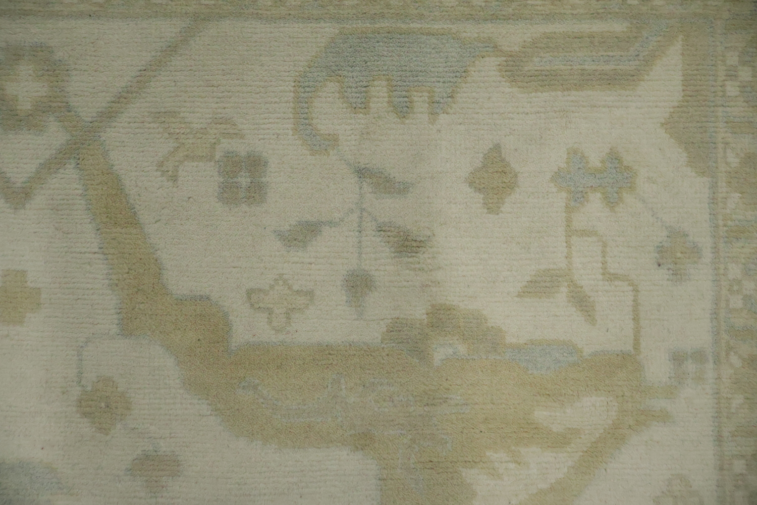 Traditional Oushak Hand Made Ivory and Blue Rug 9x12