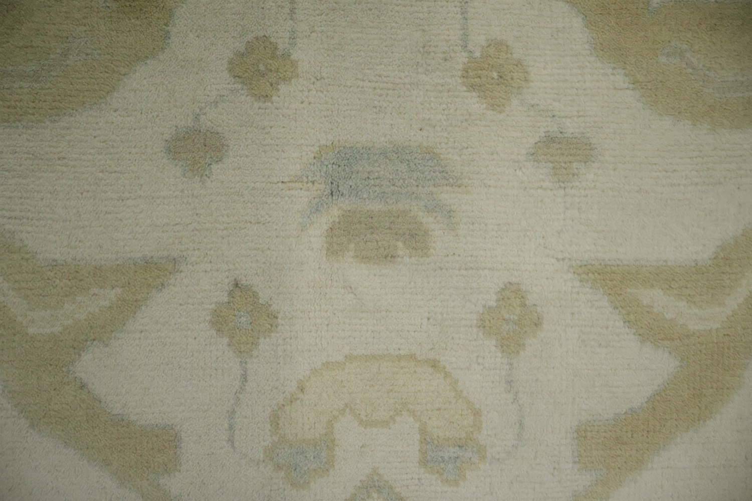 Traditional Oushak Hand Made Ivory and Blue Rug 9x12