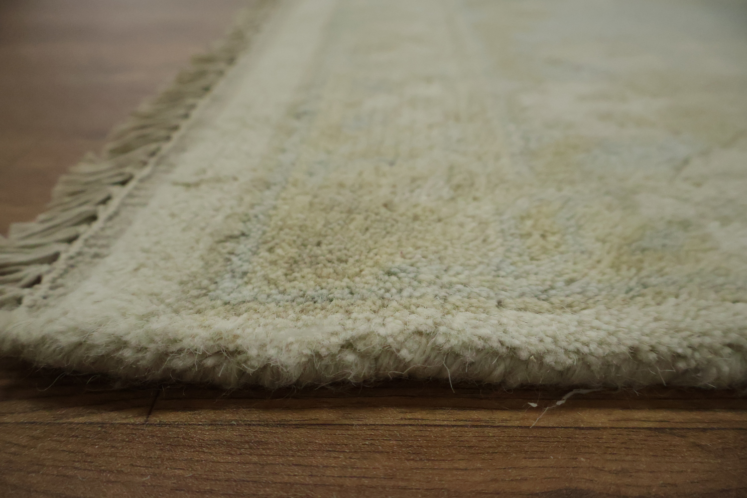 Traditional Oushak Hand Made Ivory and Blue Rug 9x12
