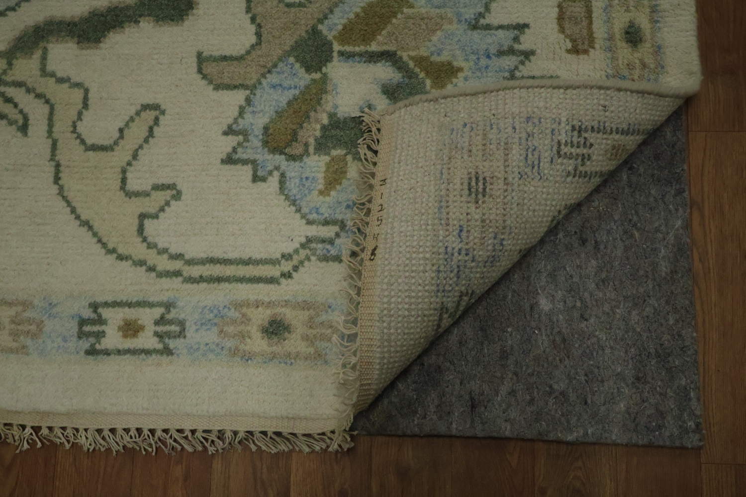 9x12 Traditional Oushak Hand-Knotted Wool Area Rug - Ivory & Light Blue