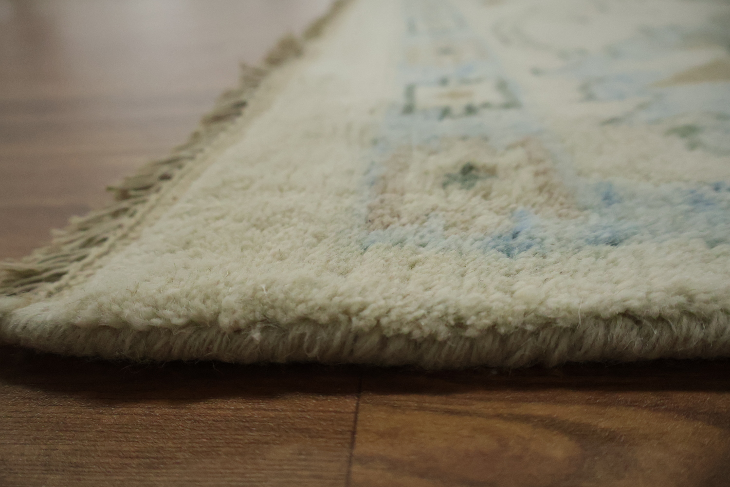 9x12 Traditional Oushak Hand-Knotted Wool Area Rug - Ivory & Light Blue