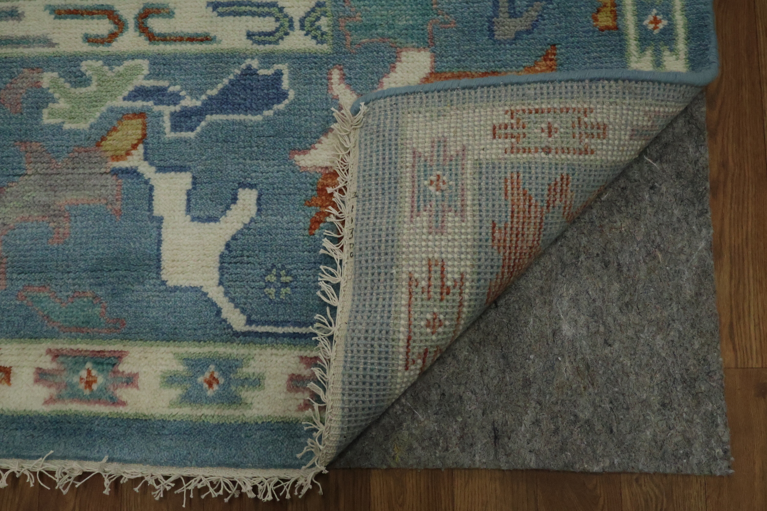 Traditional Oushak Blue Hand-Made Wool Rug 8x10