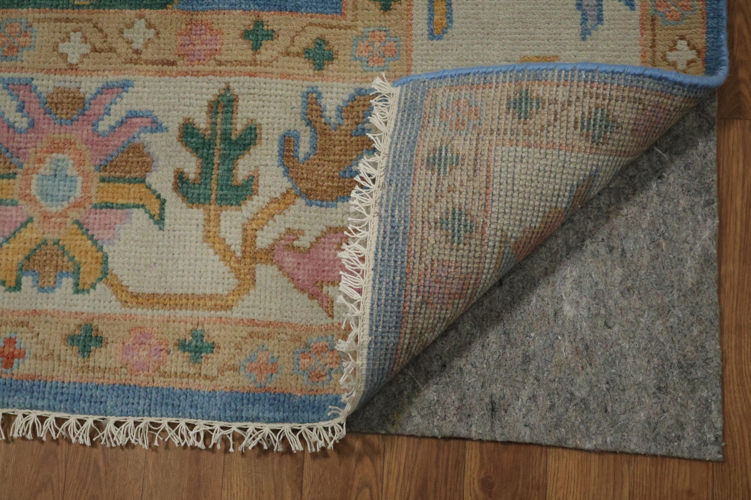 Blue and Ivory All-Over Oushak Turkish Wool Area Rug 8x10