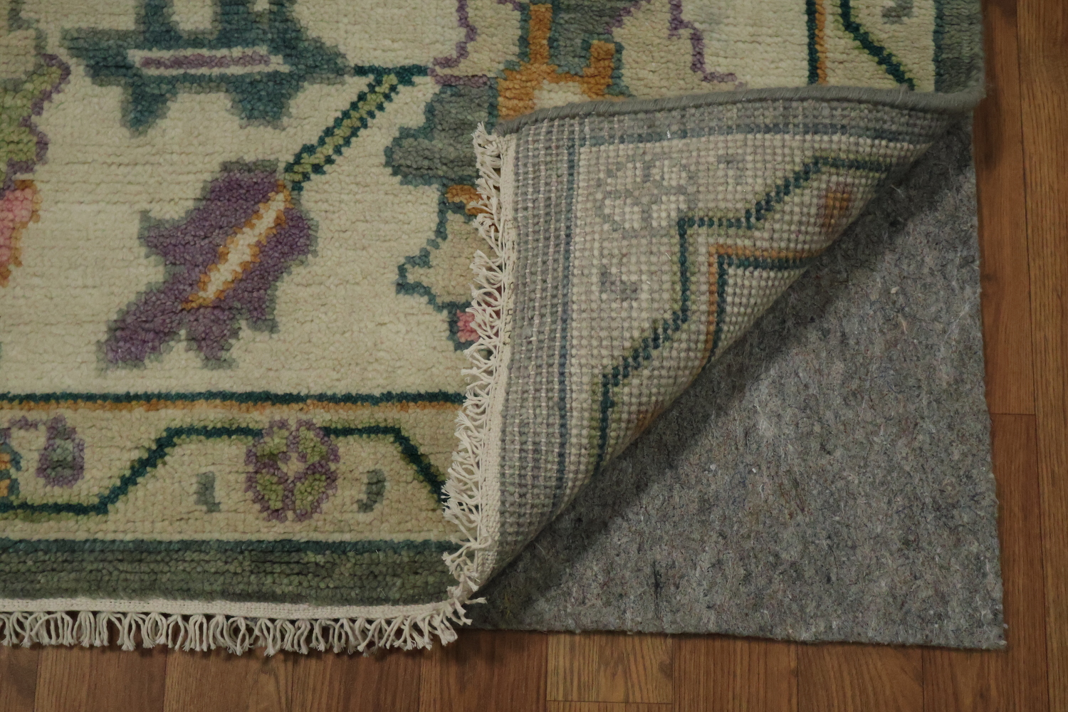 Traditional 9x12 Oushak Hand-Knotted Area Rug - Gray/Ivory Wool