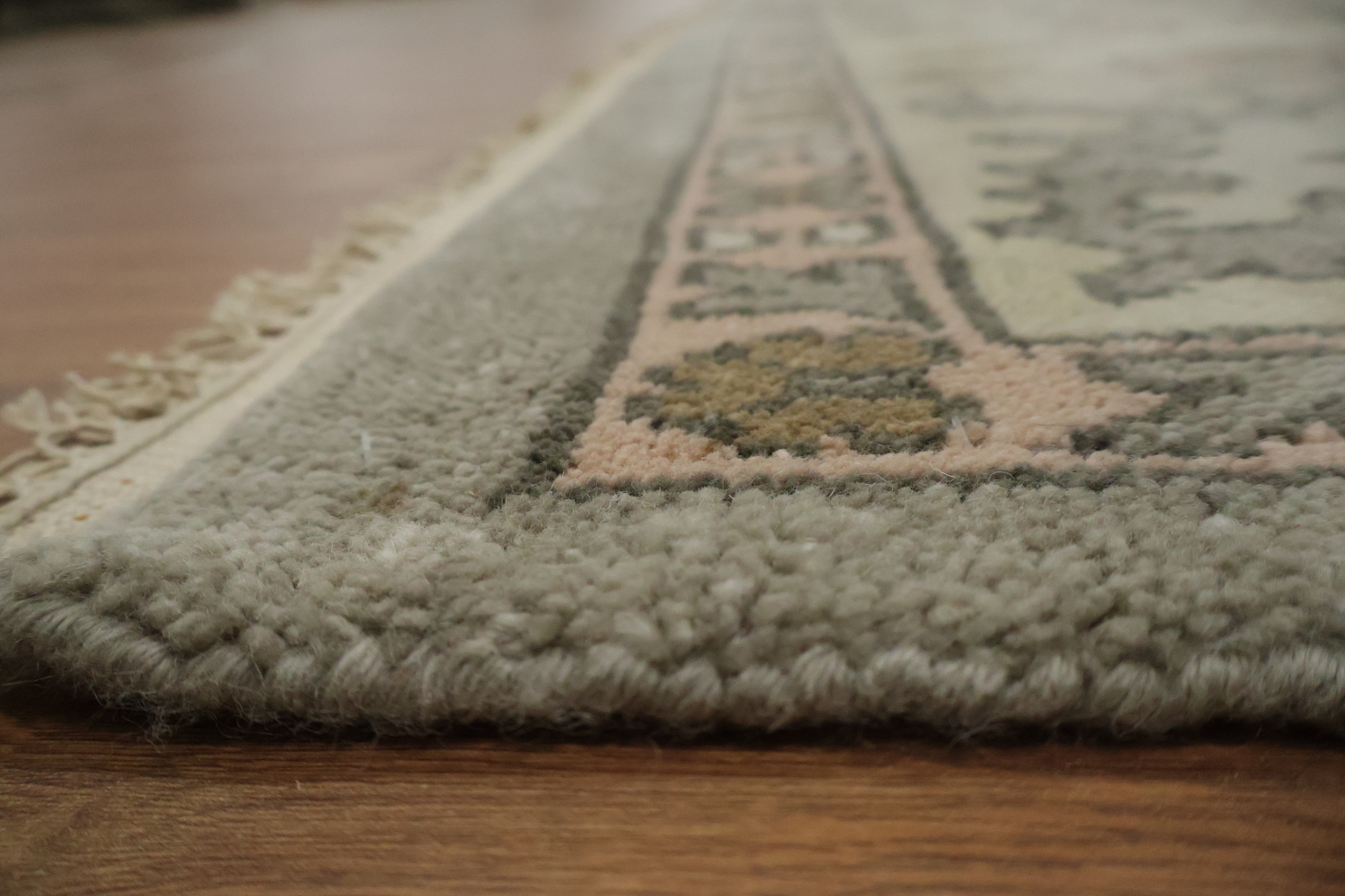 Traditional Oushak Grey and Pink Area Rug 9x12