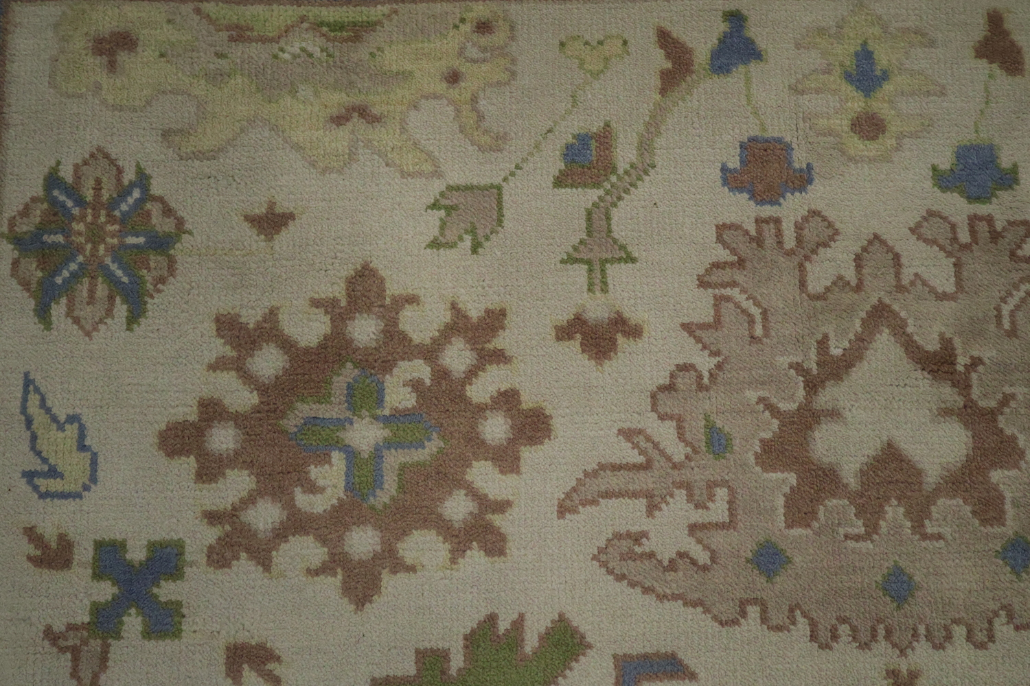 All-Over Ivory Vintage Style Oushak Hand Made Area Rug 9x12