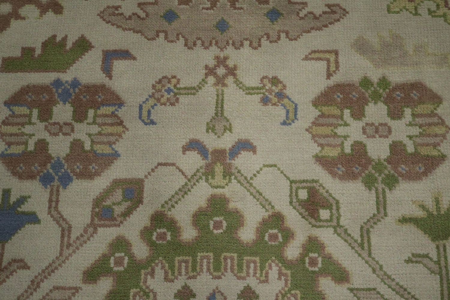 All-Over Ivory Vintage Style Oushak Hand Made Area Rug 9x12
