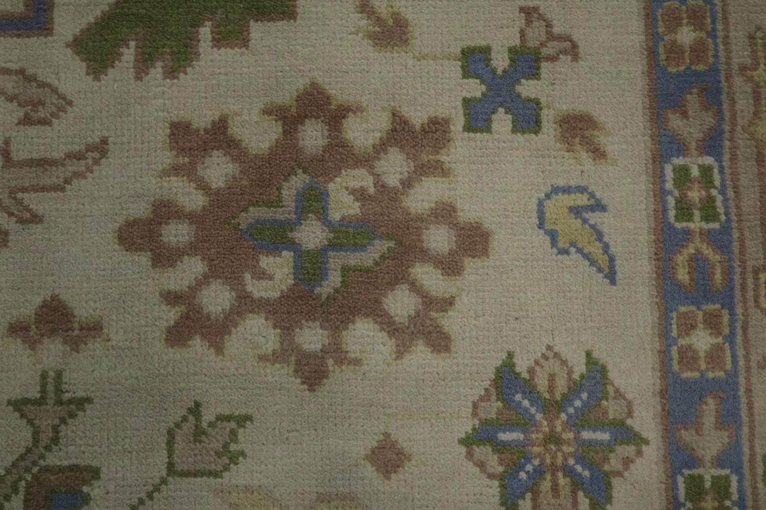 All-Over Ivory Vintage Style Oushak Hand Made Area Rug 9x12