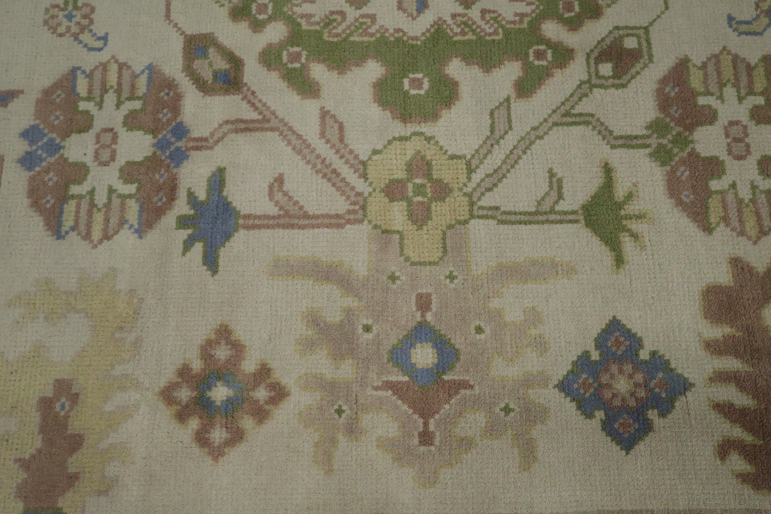 All-Over Ivory Vintage Style Oushak Hand Made Area Rug 9x12