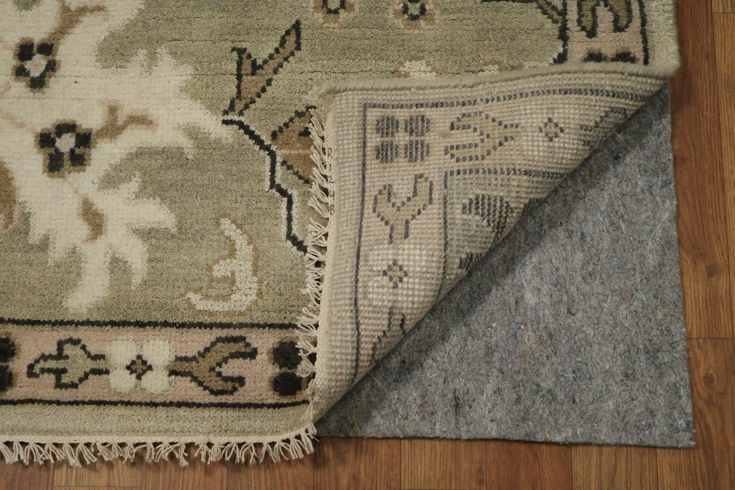 Earth-tone Beige and Black Oushak Indian Large Rug 10x14 ft