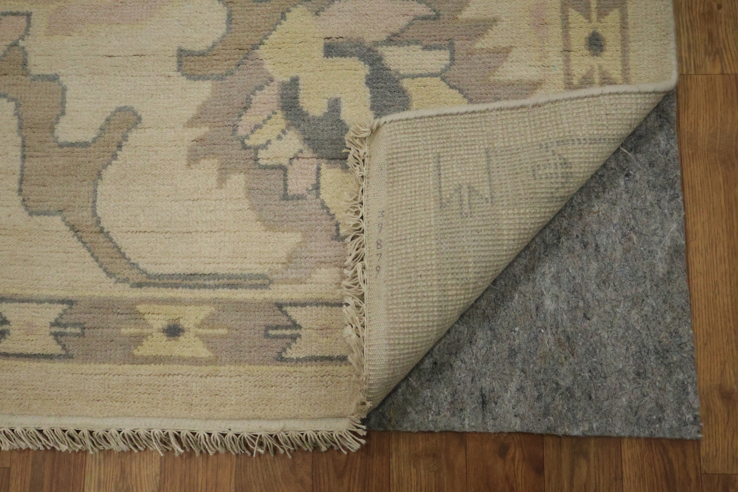 Oushak Style 10x14 Hand-Knotted Rug - Ivory & Light Blue  Wool Area Rug