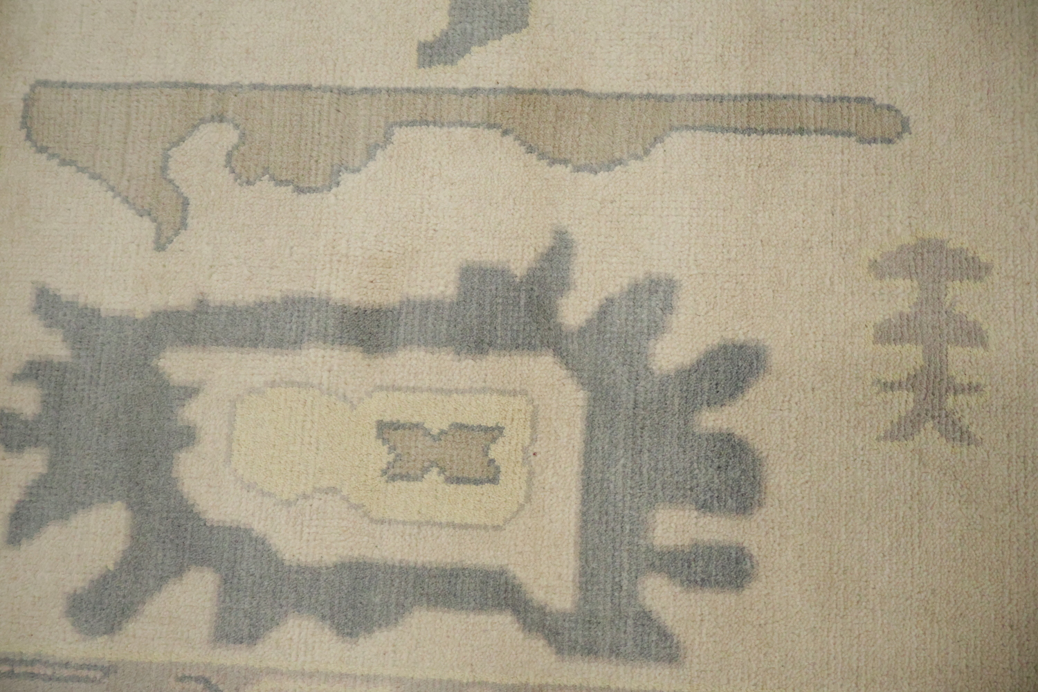 Oushak Style 10x14 Hand-Knotted Rug - Ivory & Light Blue  Wool Area Rug