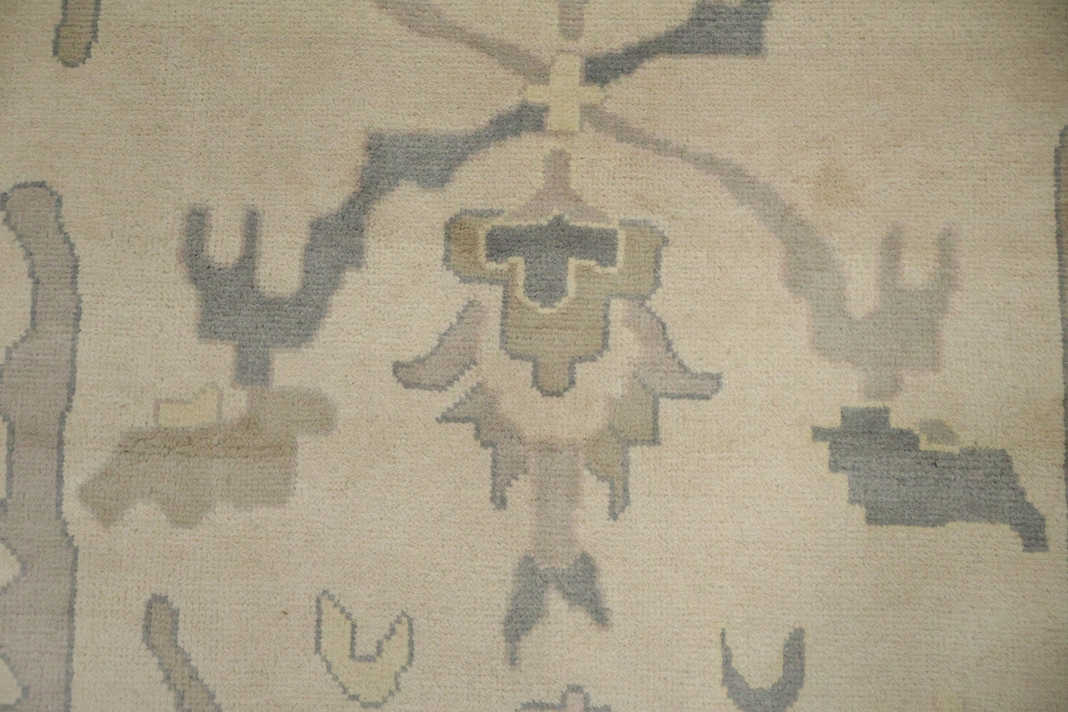 Oushak Style 10x14 Hand-Knotted Rug - Ivory & Light Blue  Wool Area Rug