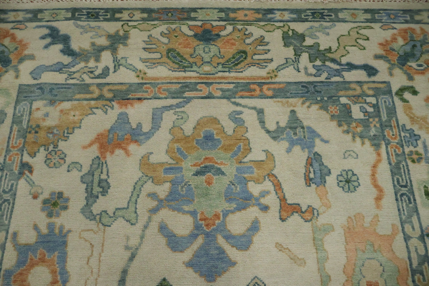 Ivory and Blue Oriental Rug Perfect for Living Room Ambiance 8' x 10'