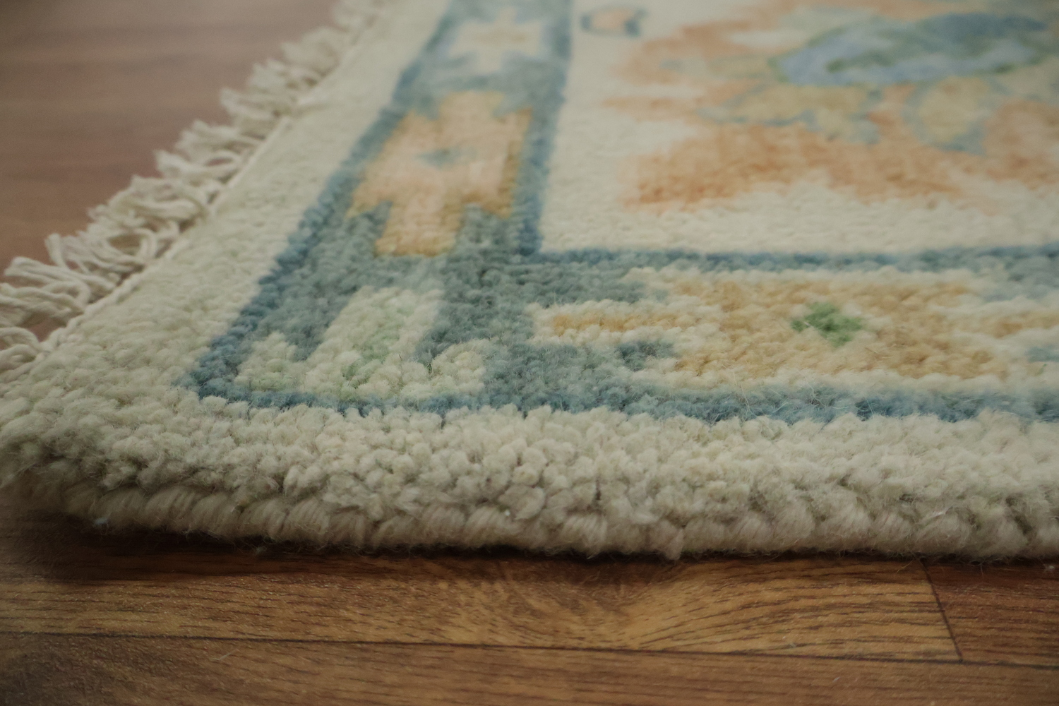 Ivory and Blue Oriental Rug Perfect for Living Room Ambiance 8' x 10'