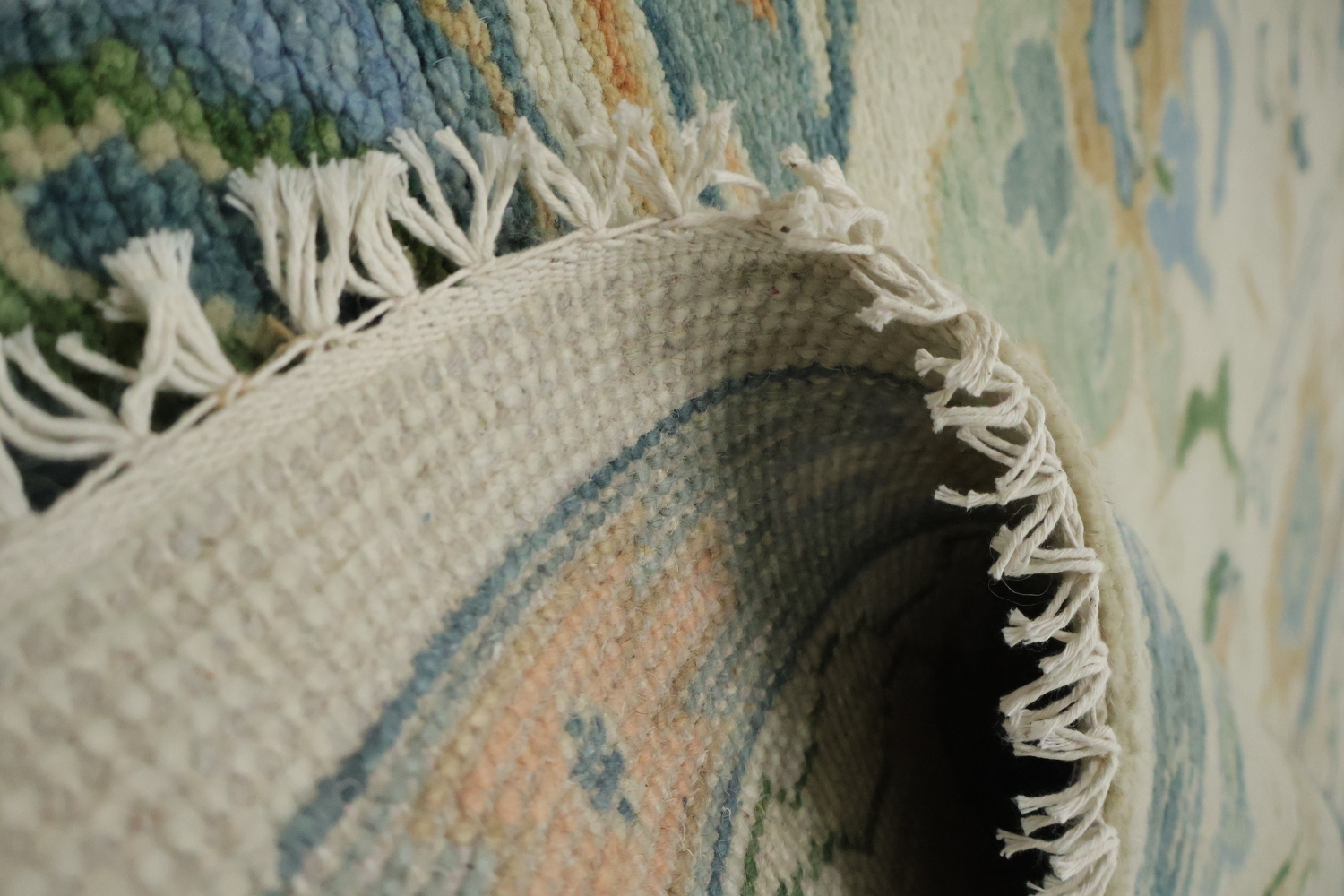Ivory and Blue Oriental Rug Perfect for Living Room Ambiance 8' x 10'