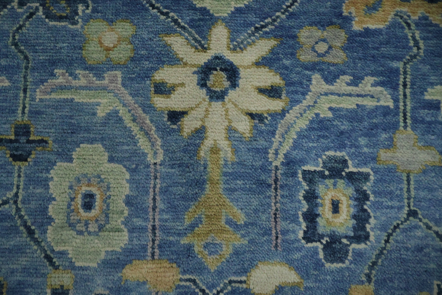 Premium 8x10 Blue Oushak Rug - Hand-Made Wool Traditional Area Rug