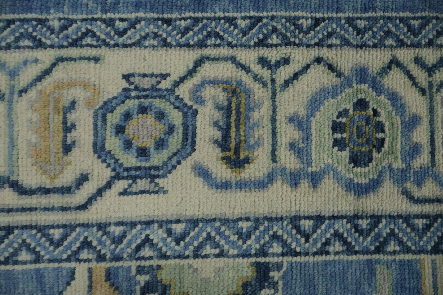 Premium 8x10 Blue Oushak Rug - Hand-Made Wool Traditional Area Rug