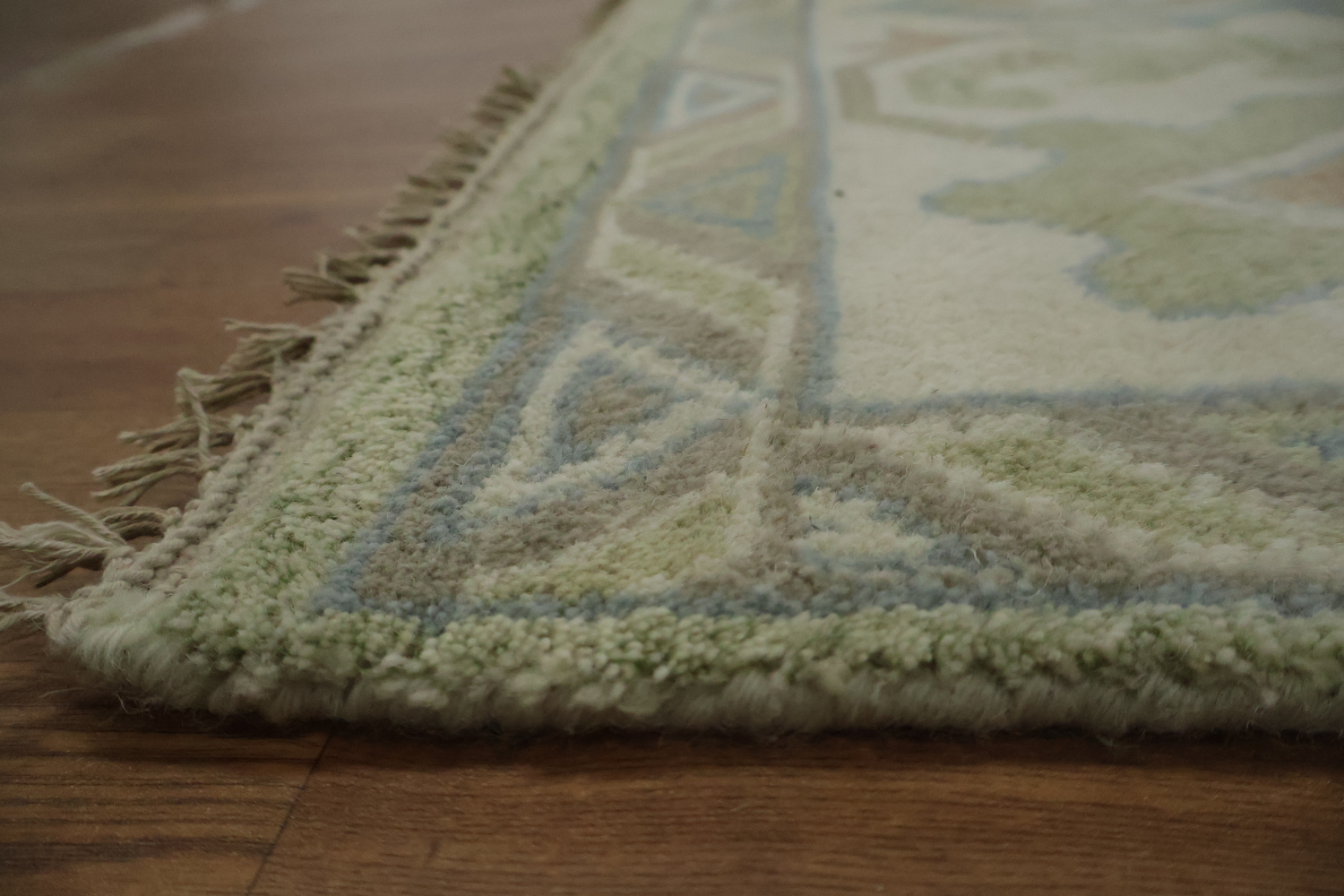 Green Traditional Oushak Hand-Knotted Wool Area Rug - 9x12