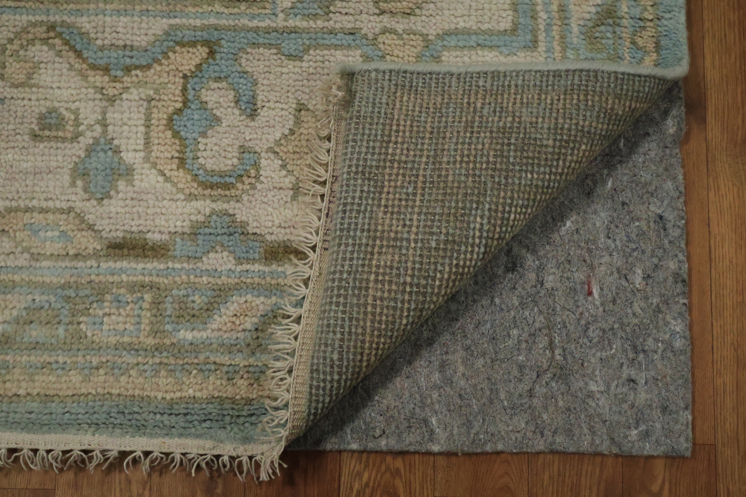 All-Over Blue and Beige Oushak Hand Made Area Rug 8x10