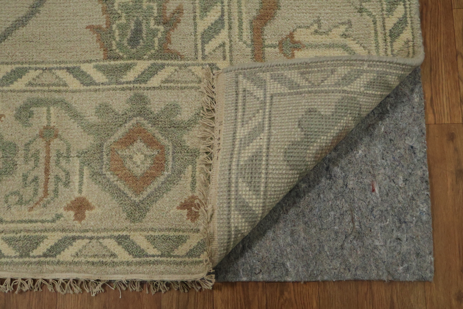 Traditional Earth-Tone Beige Oushak Wool Area Rug 8x10