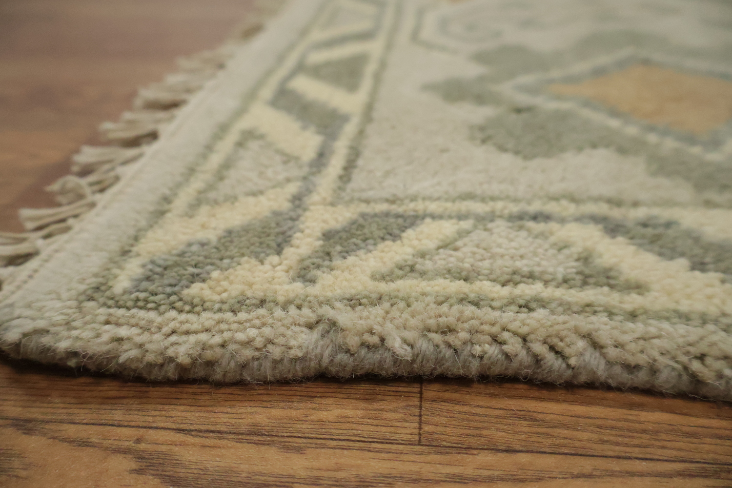 Traditional Earth-Tone Beige Oushak Wool Area Rug 8x10