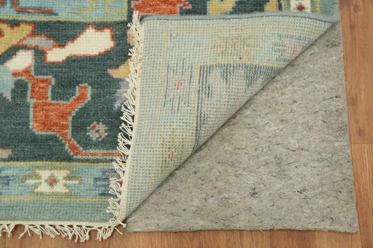 Exquisite Oushak Wool Rug in soft pastels and bold ornamental designs 8x10 ft