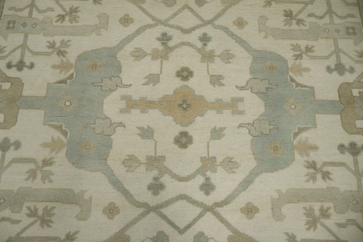 Traditional Geometric Beige Oushak Hand Made Area Rug 9x12