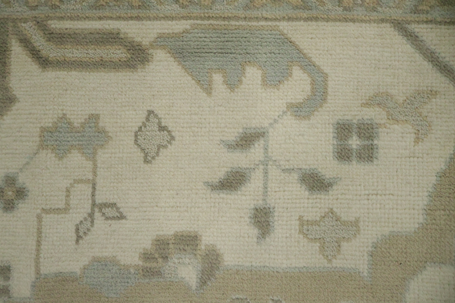 Traditional Geometric Beige Oushak Hand Made Area Rug 9x12