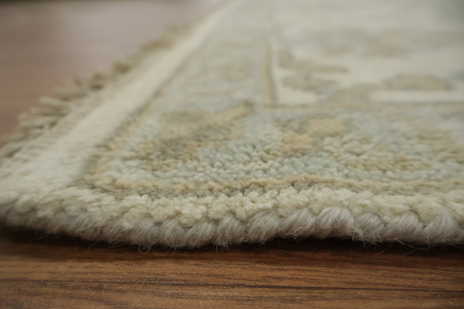 Traditional Geometric Beige Oushak Hand Made Area Rug 9x12