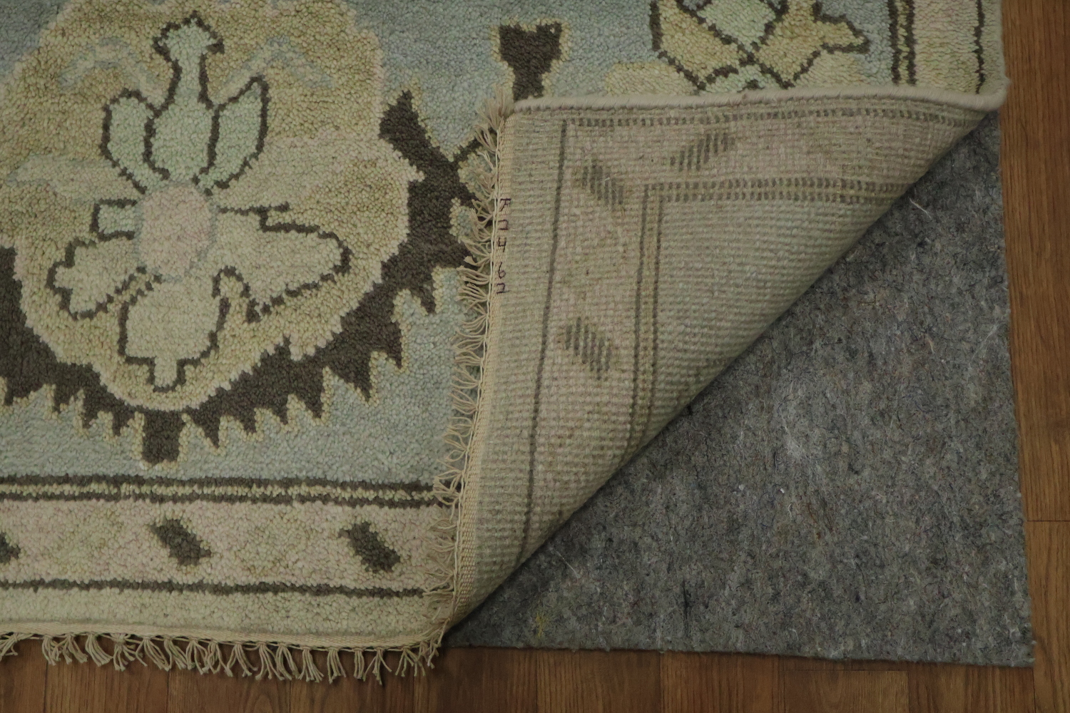 Light Green Traditional Oushak Geometric Wool Area Rug 9x12