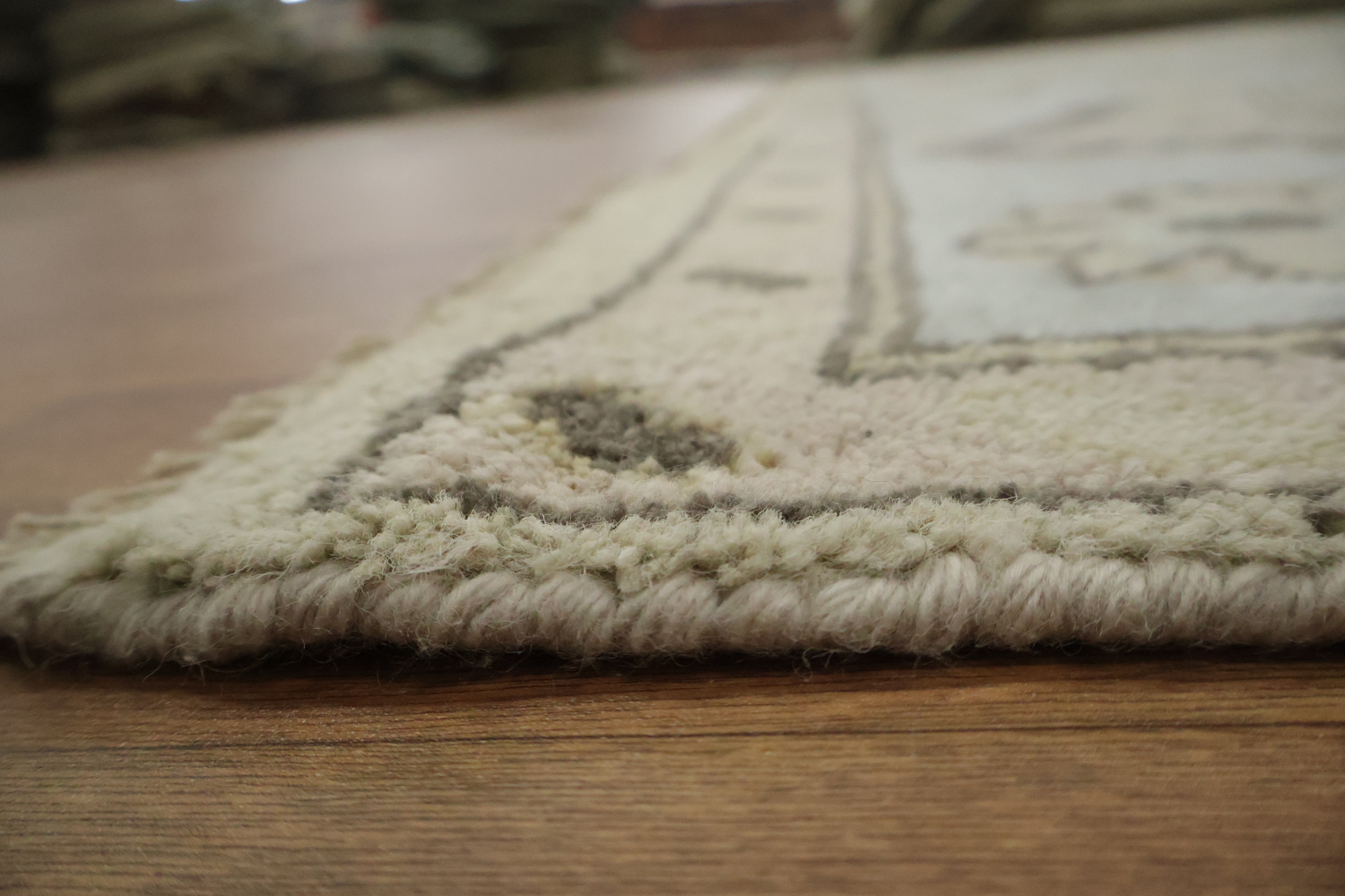 Light Green Traditional Oushak Geometric Wool Area Rug 9x12