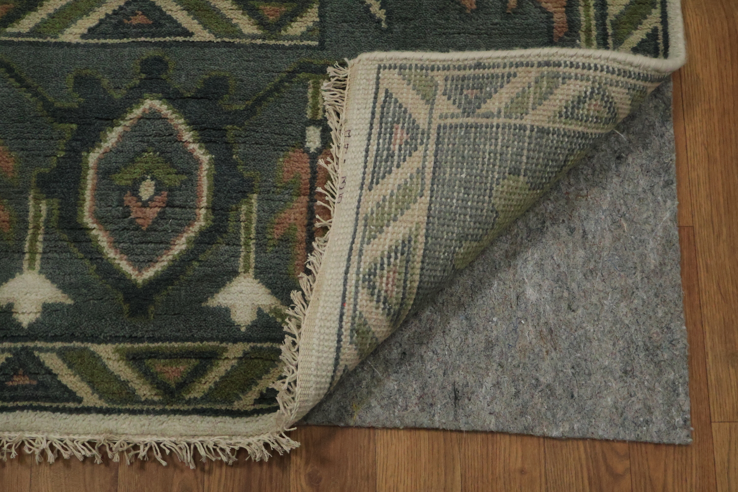 Traditional 9x12 Oushak Hand-Knotted Wool Area Rug - Ivory/Green
