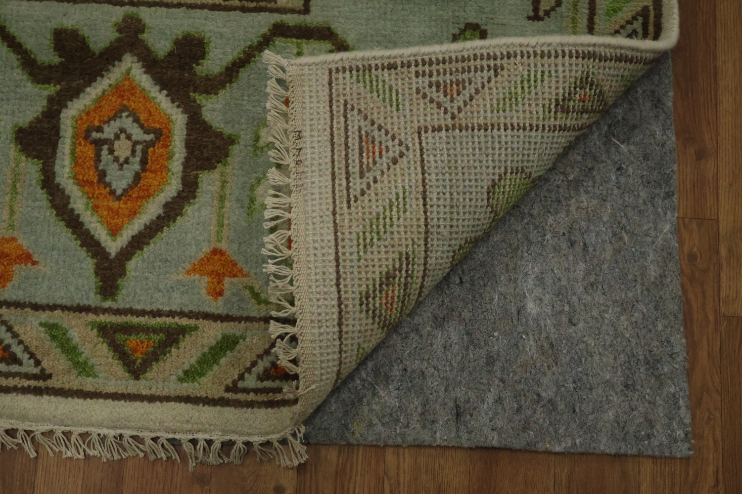 9' x 12' Traditional Oushak Rug - Hand-Knotted Wool - Sage Green & Earthy Tones
