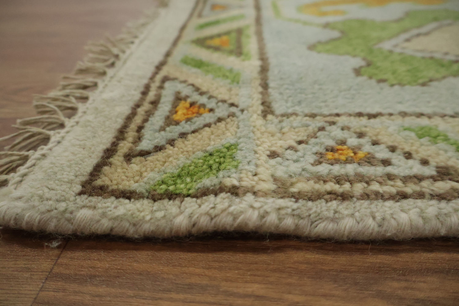 9' x 12' Traditional Oushak Rug - Hand-Knotted Wool - Sage Green & Earthy Tones